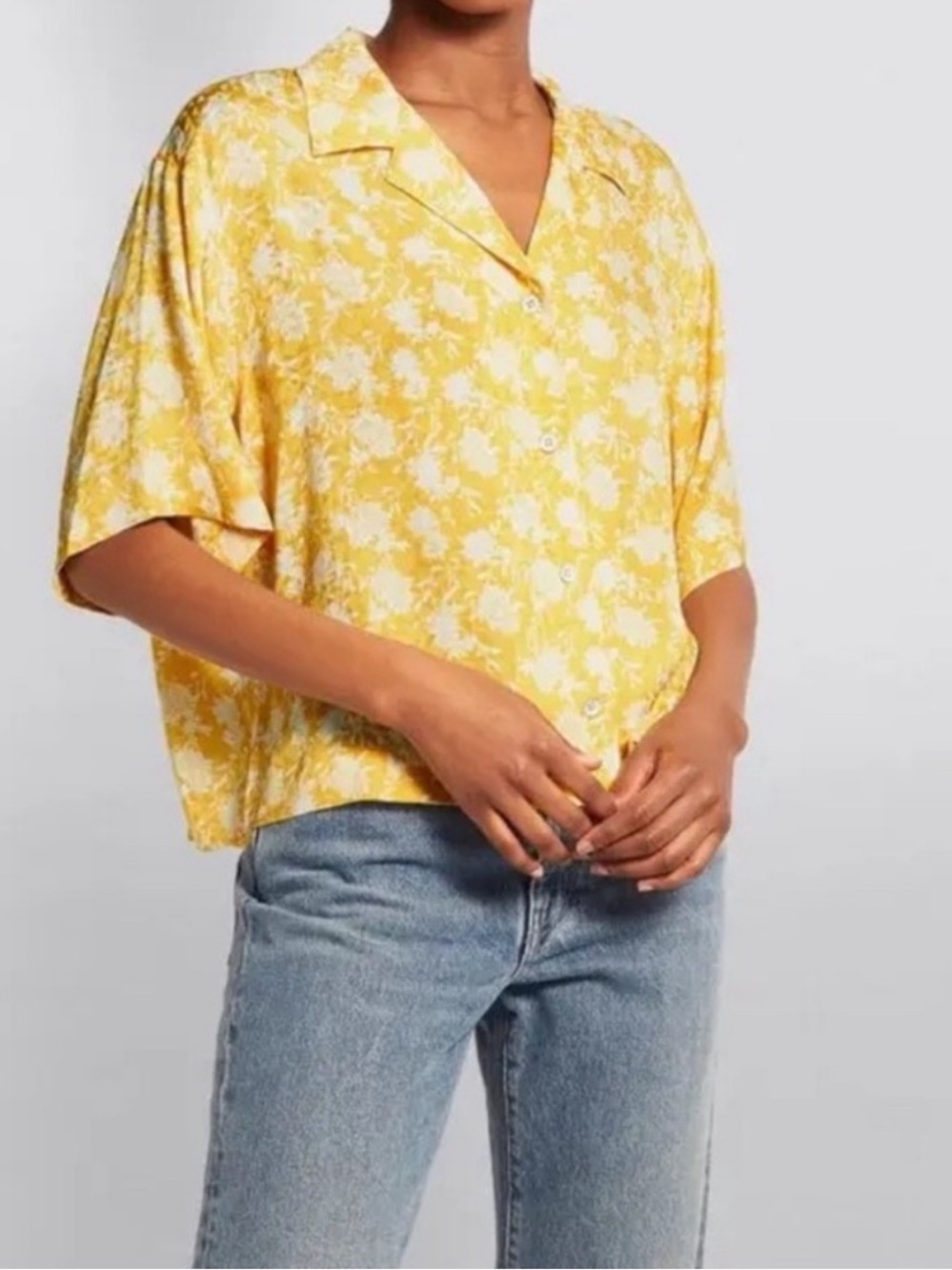 rag & bone Reed Yellow Floral Jacquard Button Down